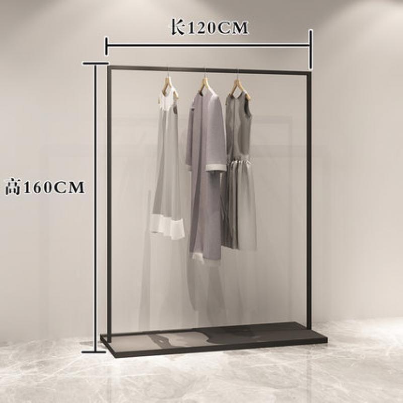 铁艺服装架服装店展示架简约正挂男女装店货架衣架陈列侧挂落地式长150高180标配 整版侧挂120*160