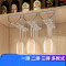 红酒杯架倒挂家用高脚杯架子酒架不锈钢杯架摆件挂架酒柜悬挂吊壁简约家用杯子收纳架杯架 杯架-8【55cm一排】