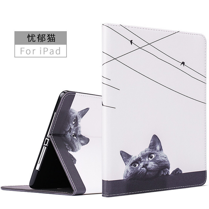 酷猫(my cool cat) 苹果ipad10.2/10.5寸保护套卡通熊保护壳 忧郁猫-11英寸