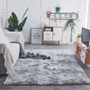 地毯卧室床边毯满铺长毛绒网红北欧客厅毛毯地垫可睡可坐_641 100x200cm【加密加厚】 白灰色扎染