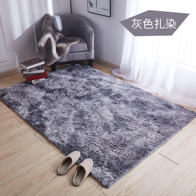 地毯卧室满铺网红床边家用北欧ins风全铺阳台地垫大面积_487 1.2×2米 杂染烟灰