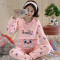 秋冬季加厚法兰绒月子服产后喂奶哺乳期外出珊瑚绒孕妇睡衣冬套装 莎丞4488 【3XL】适合155-175斤 862猫多多虾