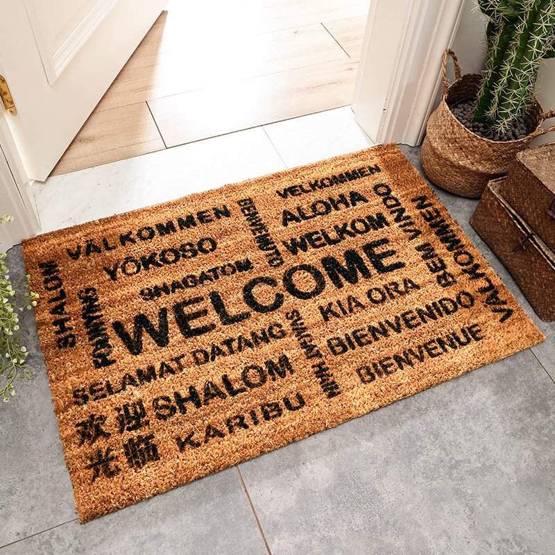 环保椰棕户外大口地垫进垫入户蹭脚垫家用厅地毯_3 40x60cm【每颗椰子色彩不一样】 椰棕-欢迎光临