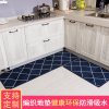 厨房地垫防滑防油家用长条脚垫耐脏地板垫子吸水吸油防水厨房地毯_4 50*100cm 网格藏青