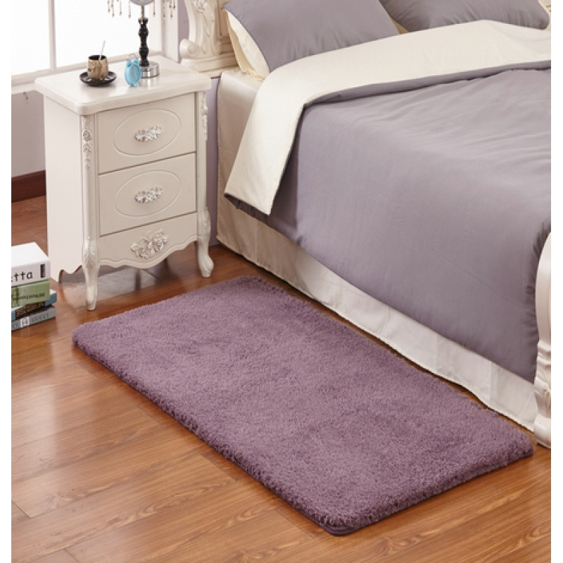 加厚羊羔绒地垫客厅茶几地毯卧室地垫床边地垫满铺地毯可定制_11 80*160cm 羊羔绒灰紫色