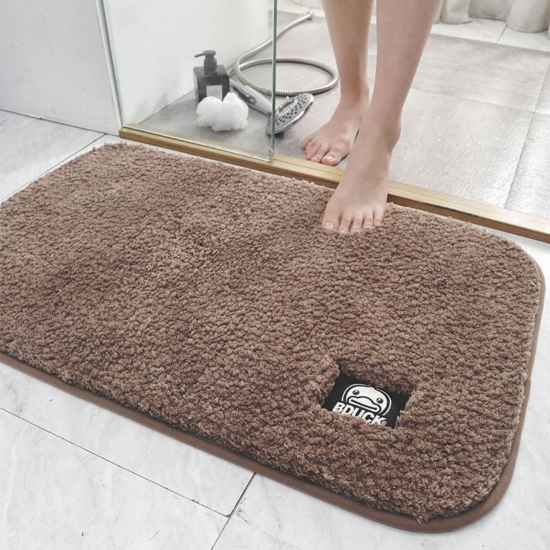 小鸭卫生间地垫地毯垫厨房吸水脚垫浴室防滑垫子_2 50*60cm【正品小黄鸭】 小黄鸭-栗褐色