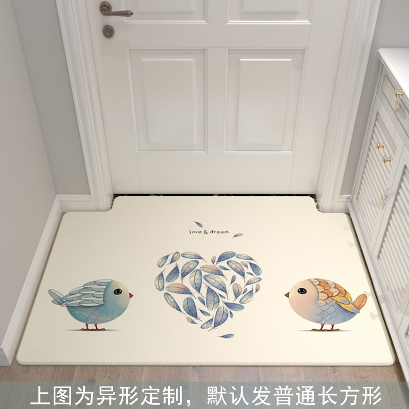 简约入户地垫家用脚垫进厅地毯垫口防滑垫定制家用垫子_1_309 0.5&times;0.8米（支持裁剪，可定制） 米白色dream