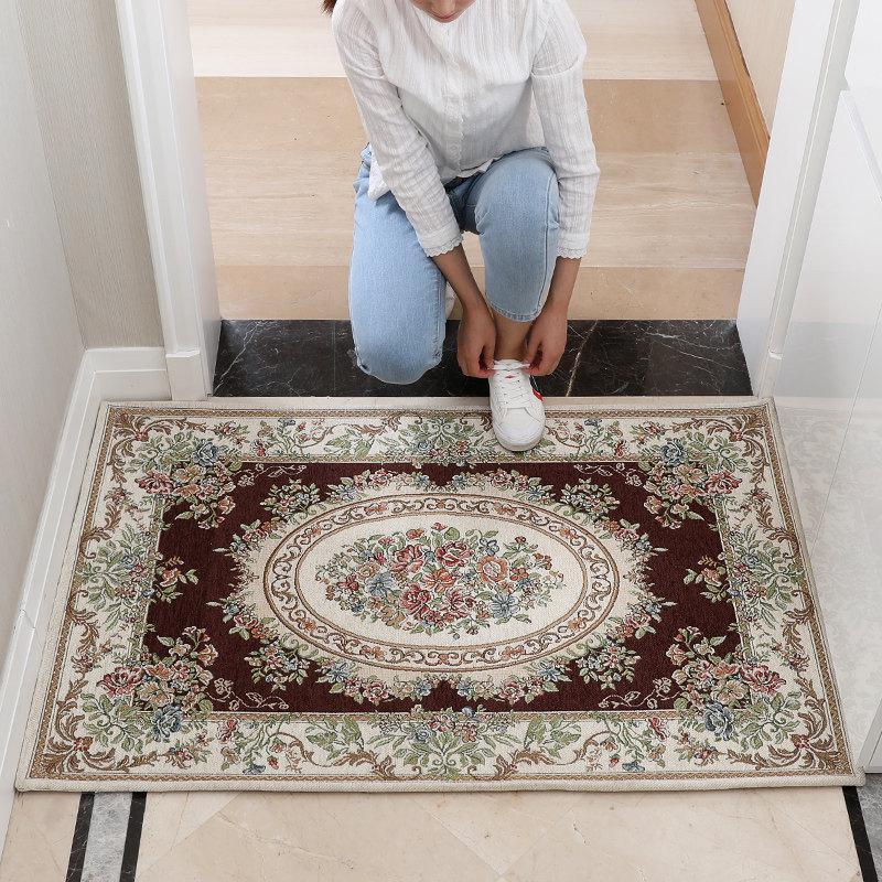 【定制垫】欧式地垫垫口脚垫厅垫子入户家用地毯可机洗_1_274 50×80CM 904咖