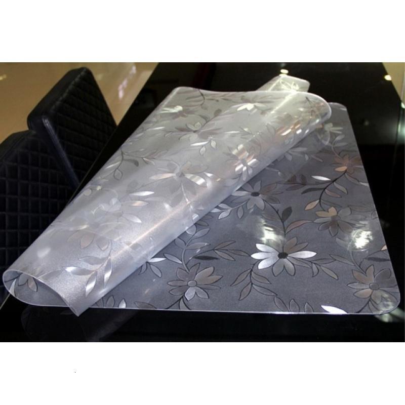 软玻璃PVC桌布防水防烫磨砂免洗塑料餐桌垫茶几垫透明胶垫水晶板_268_837 180厘米宽度*长度10厘米单价 磨砂波斯菊1.0厚
