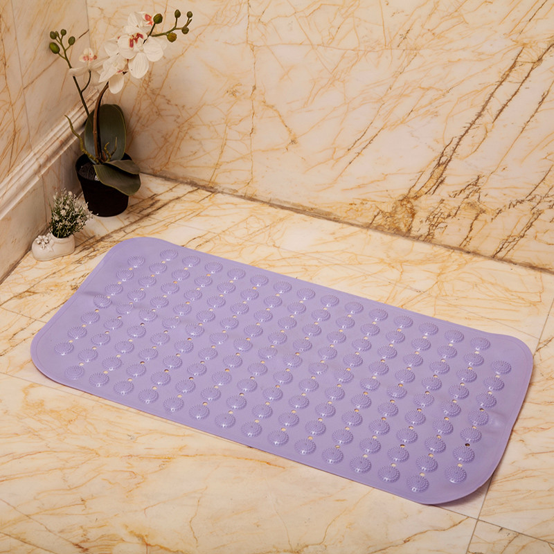 淋浴洗澡卫生间地毯厕所卫浴防水脚垫子家用地垫垫_8 47*77（无味环保常规尺寸） 浅紫
