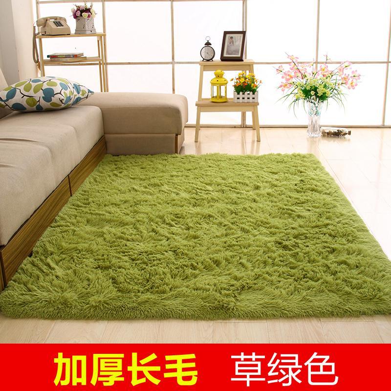 北欧地毯简约现代卧室满铺客厅茶几沙发榻榻米床边地垫可定制_227_673 1.2x2.0米送门垫 草绿长绒
