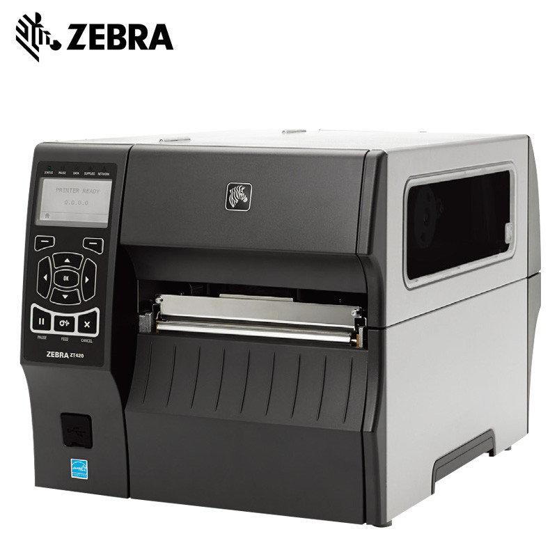 ZEBRA斑马 ZT420宽幅标签打印机工业标签机替代ZM600条码机A5纸尺寸不干胶条码机 300DPI高精度