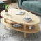 北欧茶几小户型现代客厅桌子简约茶桌创意沙发边几角几小圆桌双层_3 B款120cm天空之恋+实木腿