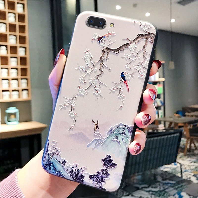 oppor9plus超薄r9sPLUS全包边r11plus手机壳磨砂硅胶浮中国风小鸟_443 R11【喜上枝头】