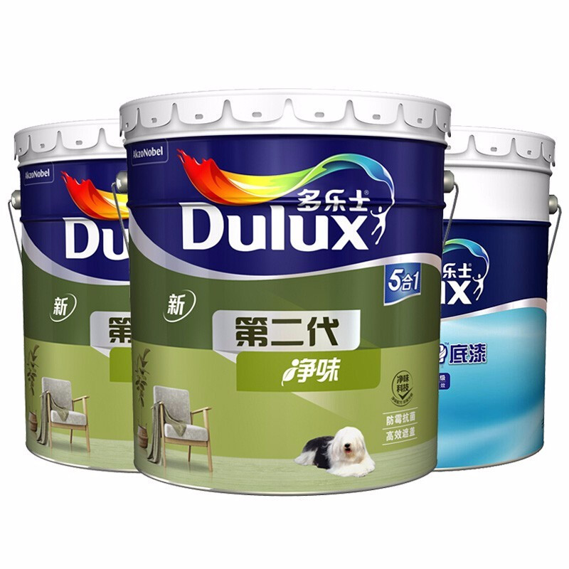 多乐士（dulux）金装第二代五合一净味内墙乳胶漆 油漆涂料 墙面漆A8151+A914套装51L