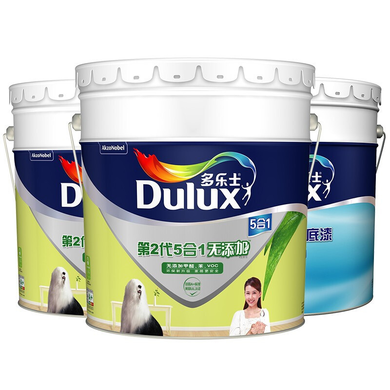 多乐士(Dulux)金装五合一净味内墙乳胶漆油漆墙漆墙面漆A8188+A914 套装54L 定制品