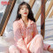 南极人NanJiren睡衣女冬季加厚韩版开衫长袖大码家居服保暖套装T2009 粉色兔萝卜 L