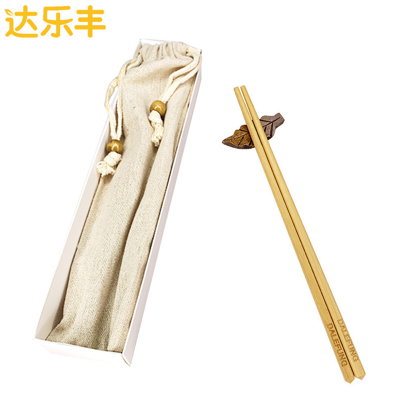 达乐丰10双装小米风抗菌黄檀木筷（家庭装）KZ131