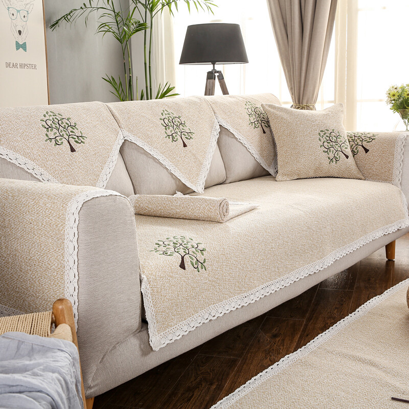 【李绅系列】棉麻沙发垫四季防滑通用简约现代亚麻布艺客厅实木三人