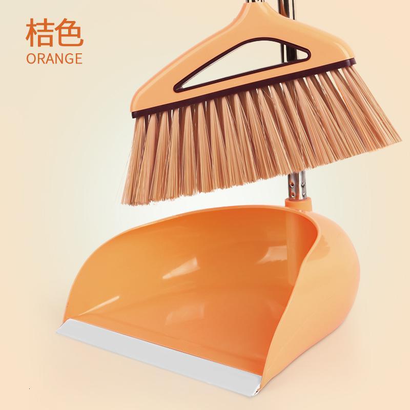 法耐(FANAI)扫把软毛扫帚簸箕套装组合畚箕笤帚魔法扫把防风套扫地神器新品_608 老款【标准杆】-桔色