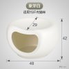 猫窝四季通用封闭式猫床房子猫屋别墅凳子窝猫咪深度睡眠猫窝夏季_2 M-中型（15斤内猫咪适用） 象牙白