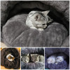 猫窝封闭式小型犬狗窝冬季冬天加厚保暖四季通用猫咪窝垫宠物用品 S：50*50*36cm（适合12斤内宠物） 深咖