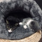 猫窝封闭式小型犬狗窝冬季冬天加厚保暖四季通用猫咪窝垫宠物用品 M：60*60*42cm（适合20斤内宠物） 灰色
