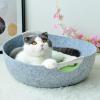 猫窝毛毡窝秋冬保暖猫床猫屋泰迪狗窝猫房子网红猫窝四季通用 买就送！凉垫 浅灰色