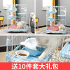 送10件套猫舍猫笼子猫别墅大型二三层猫咪笼子家用猫围栏用品 咖啡色L号2层3室多层猫笼