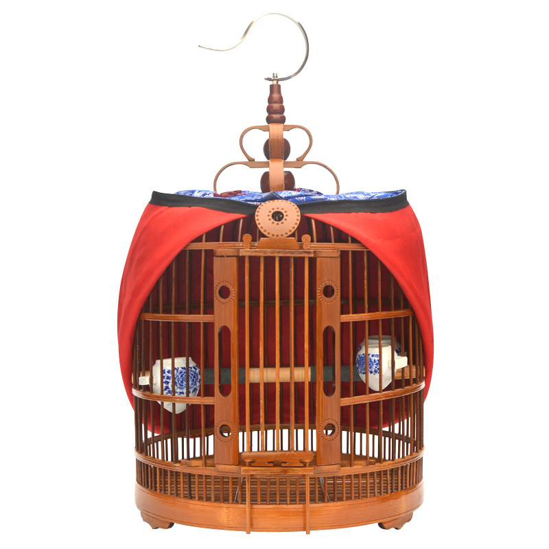 画眉鸟笼竹制精品贵州凯里鹩哥鸟笼全套配件手工老竹八哥鸟笼大号_1