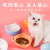 宠物猫碗狗碗狗盆猫食盆猫咪狗狗用品狗食盆陶瓷双碗饭盆多省_6_874 陶瓷碗（小型犬和猫咪可用） 三角架可爱猫碗蓝色