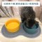 猫碗双碗陶瓷狗碗猫咪食盆饭盆狗狗喝水猫粮碗宠物用品实木防打翻_2 碗直径15.5cm碗深6.8cm 任意2件单碗+防滑地垫组合颜色请备注
