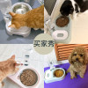猫碗不锈钢狗碗双碗不湿嘴自动饮水器两用猫宠物粮狗食盆猫咪用品_5 适合猫/小型犬 粉红色+防漏餐垫蓝色