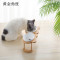 猫碗高脚猫咪喂食碗保护颈椎斜口狗碗可爱猫盆双碗陶瓷饮水宠物_1 猫咪/小型犬 可爱竹木纯白+单碗套装