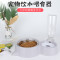大容量自动喂食器自动饮水器猫碗狗碗双碗宠物用品喂食喝水二合一 饮水喂食 猫耳朵酷烟灰色自动饮水喂食器