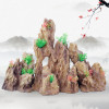 生态鱼缸造景套餐假山摆件装饰品小型创意水大型缸大号松皮石_2 默认尺寸 大号双亭山