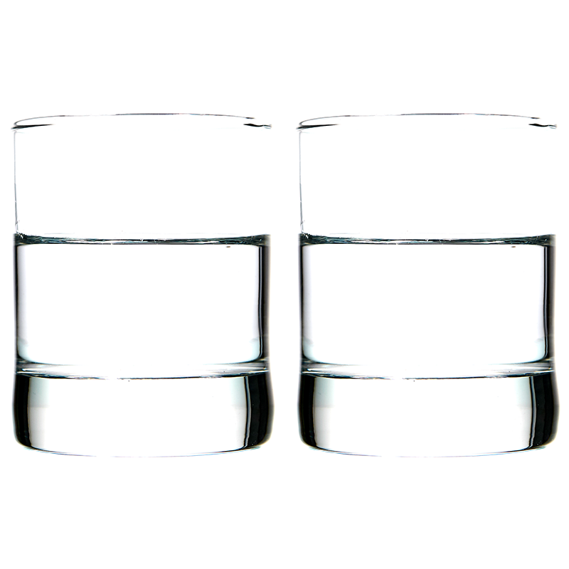 ocean进口透明无铅玻璃水杯耐热茶杯果汁杯子圆杯子直身水杯2只200ML 透明 205ML