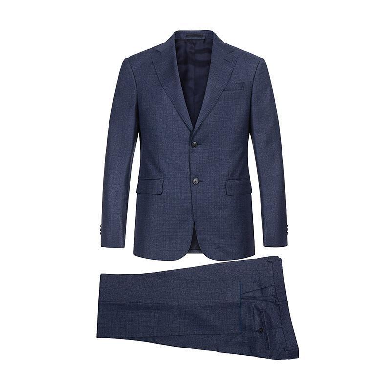 Z Zegna 杰尼亚 男款羊毛西服套装 624793 28QCGN 深蓝色格纹 52