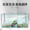 玻璃乌龟缸家用水陆缸带晒台别墅小大型鱼缸龟鱼混养缸乌龟专用缸_2 默认尺寸 鱼龟混养缸（42*25*20）套餐二