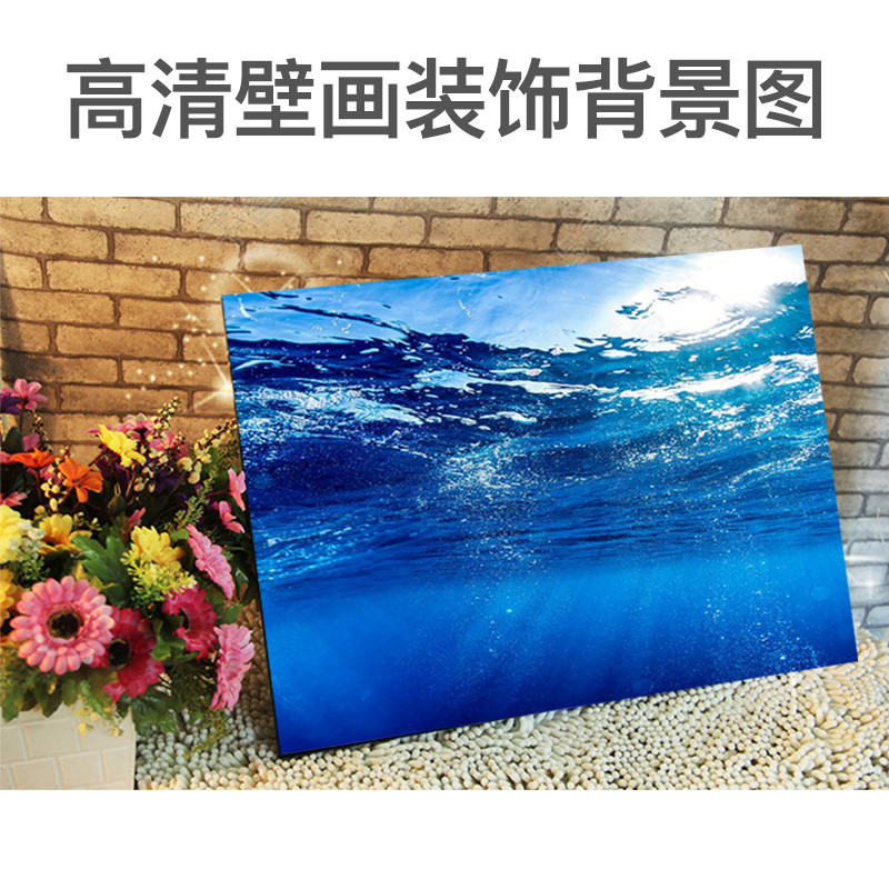 鱼缸壁纸背景纸画高清图3d鱼缸装饰品背景画双面造景珊瑚石背景板_2 默认尺寸 80高102长