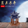鱼缸装饰造景艺术摆件仿真凉亭水族箱景观缸造景装饰品陶瓷摆件 默认尺寸 蓝月凉亭中号
