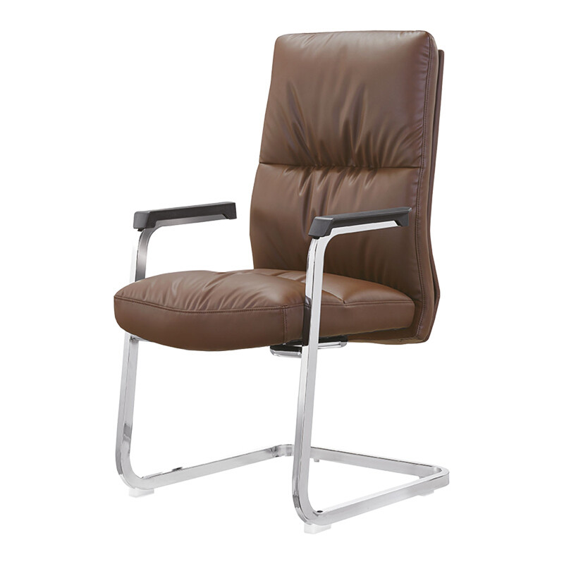 卓澳(ZHUOAO)电脑椅办公椅家用弓形脚会议椅办公椅子皮椅 棕色