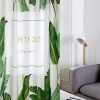 北欧风简约ins植物芭蕉叶窗帘田园小清新书房文艺窗帘成品可定制_3 宽1.5高2.6挂钩【高度免费改短】 长绣花窗帘A款