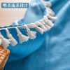 北欧桌布纯色茶几长方形餐桌布艺素色米白纯白色台布灰色现代简约 130*180cm【常规桌布】 百丽桔米黄色流苏桌布