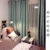 北欧简约现代纯色窗帘成品定制卧室客厅飘窗百搭清新遮光灰色窗帘_2 宽2高2.6挂钩【高度免费改短】 加厚十字白纱