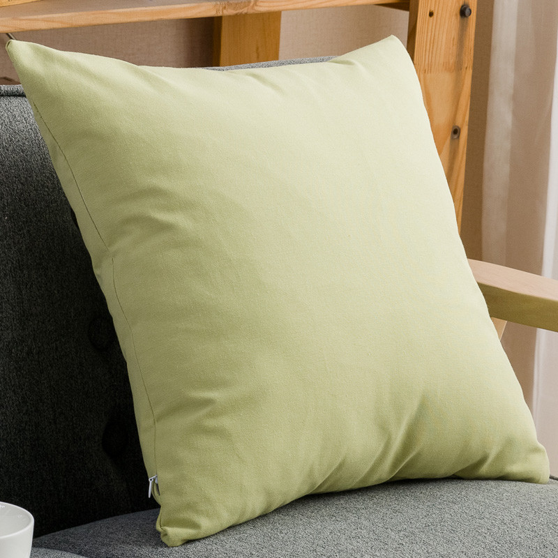 长条3050抱枕套靠垫长方形沙发靠枕套家用大号亚麻布艺 60*60cm（抱枕套+枕芯） 色织浅绿纯色