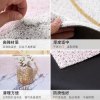 北欧丝圈可裁剪地垫进入户家用客厅地毯PVC垫塑料易清洗脚垫 60*90cm 白底英文绿植可裁丝圈地垫