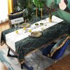 欧式桌布布艺棉麻茶几西餐桌布客厅长方形家用现代简约美式轻奢风_1 140*140cm 绒-相遇绿底桌布