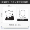 现代简约浴帘浴室防水布创意隔断帘客厅免打孔套装卫生间加厚防霉 默认尺寸 【套餐含杆优惠10元】180*180cm
