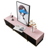 北欧电视柜盖布长方形粉色少女心桌布布艺茶几防尘罩盖巾梳妆台布 50*280cm 满天星灰色电视柜盖布